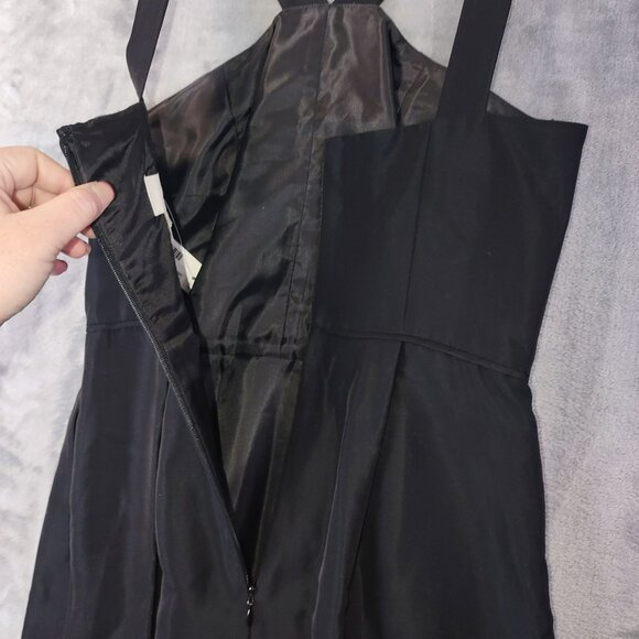 J Crew Womens Black Sleeveless Sheath Dress Size 0 Cross Back‎ Cocktail Classic - Picture 6 of 16